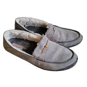 OLUKAI Pa'ani Leather Slippers Light Gray 9